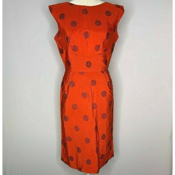 Vintage 40s Sty Val Sleeveless Shift Dress S Red - Picture 1 of 12